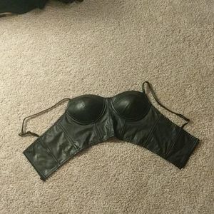 Faux leather bralette